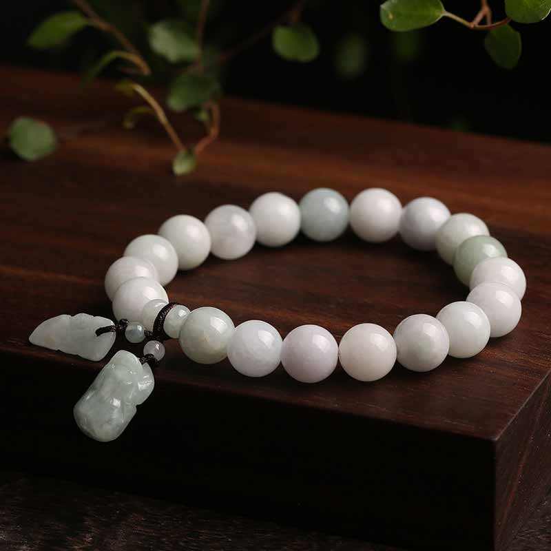 Natural Jade Pi Xiu Buddha Gourd Apple Success Bracelet