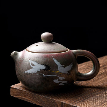 White Crane Cloud Chinese Gongfu Tea Ceramic Kung Fu Teapot