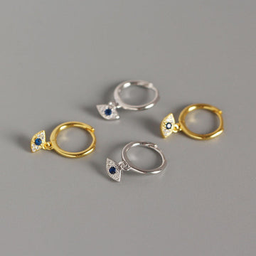 925 Sterling Silver Evil Eye Blessing Protection Stud Earrings