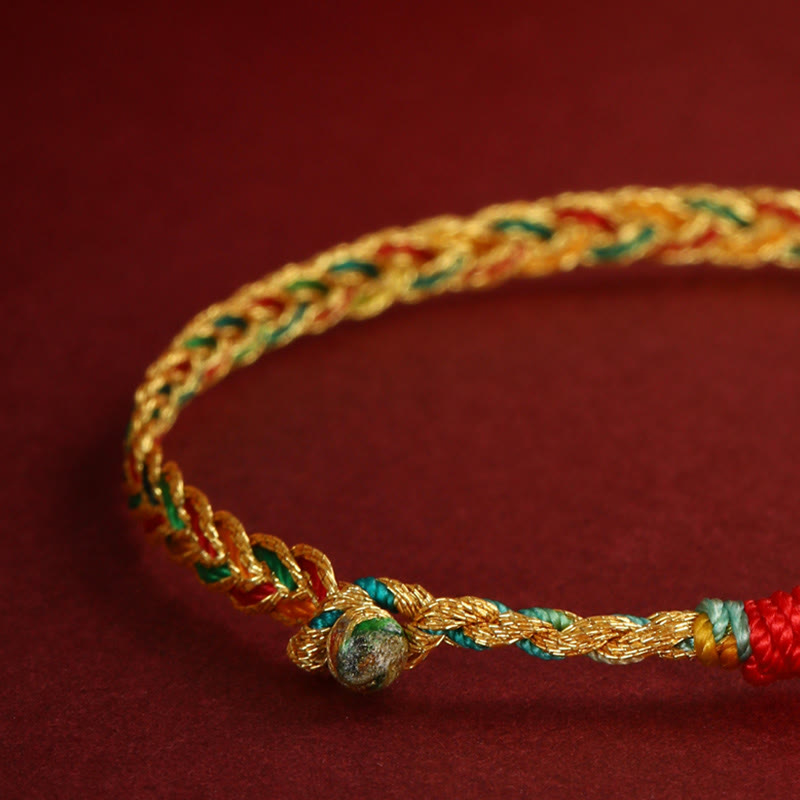 Year of the Dragon Handmade Colorful Dragon Carved Success Braided Bracelet
