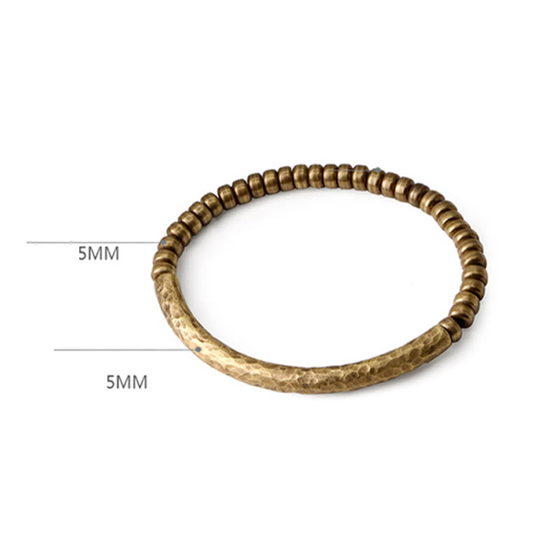 Simple Design Copper Brass Bead Luck Wealth Bracelet