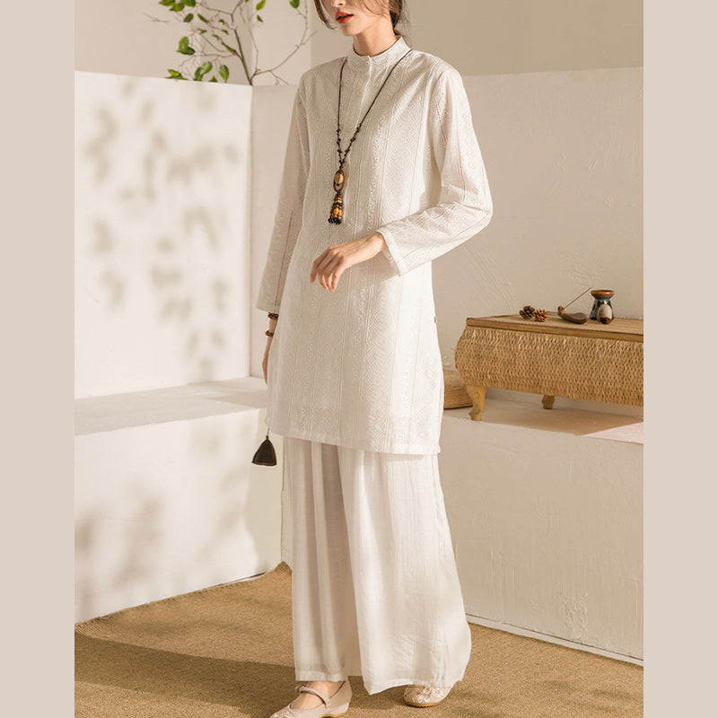 Breathable Cotton Two-Piece Long Sleeve Meditation and Movement Set