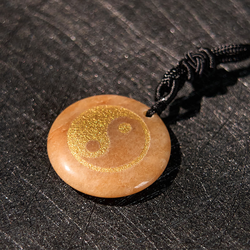 Various Crystal Amethyst Tiger Eye Green Aventurine Yin Yang Spiritual Necklace Pendant