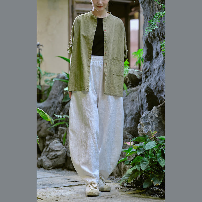 Solid Color Loose Yoga Harem Pants With Pockets