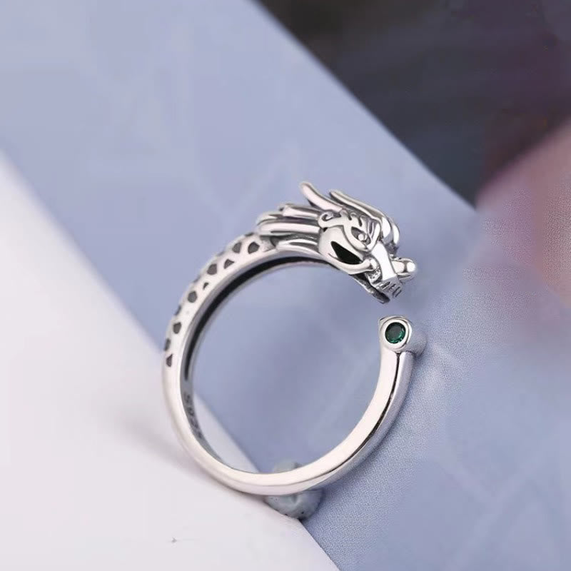 Vintage Dragon Design Success Strength Adjustable Ring
