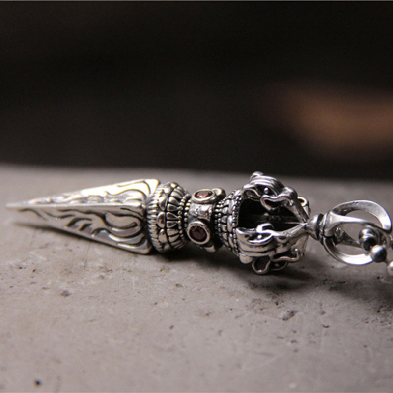 925 Sterling Silver Vajra Spiritual Power Necklace Pendant
