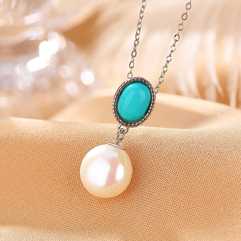 925 Sterling Silver Pearl Turquoise Healing Wisdom Necklace Pendant Ring Earrings