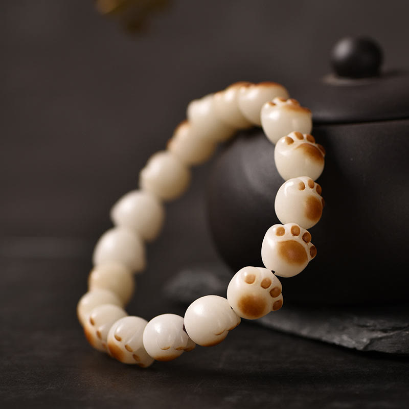 Cute Cat Paw Claw Bodhi Seed Peace Bracelet