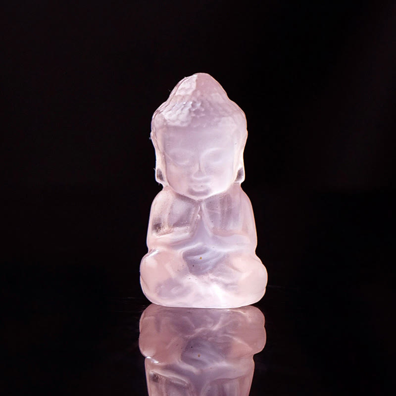 Various Crystal Amethyst Pink Crystal White Crystal Citrine Buddha Carved Spiritual Healing Necklace Pendant Decoration