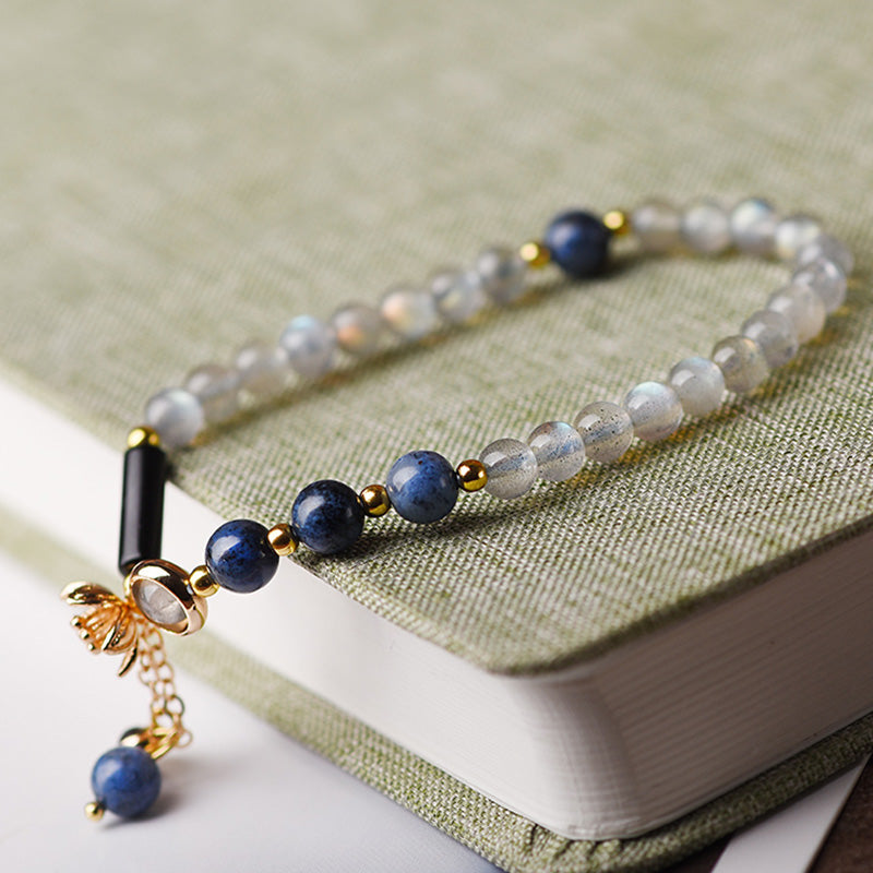 Serenity Beaded Moonstone and Lazurite Multi-Wrap Energy Bracelet