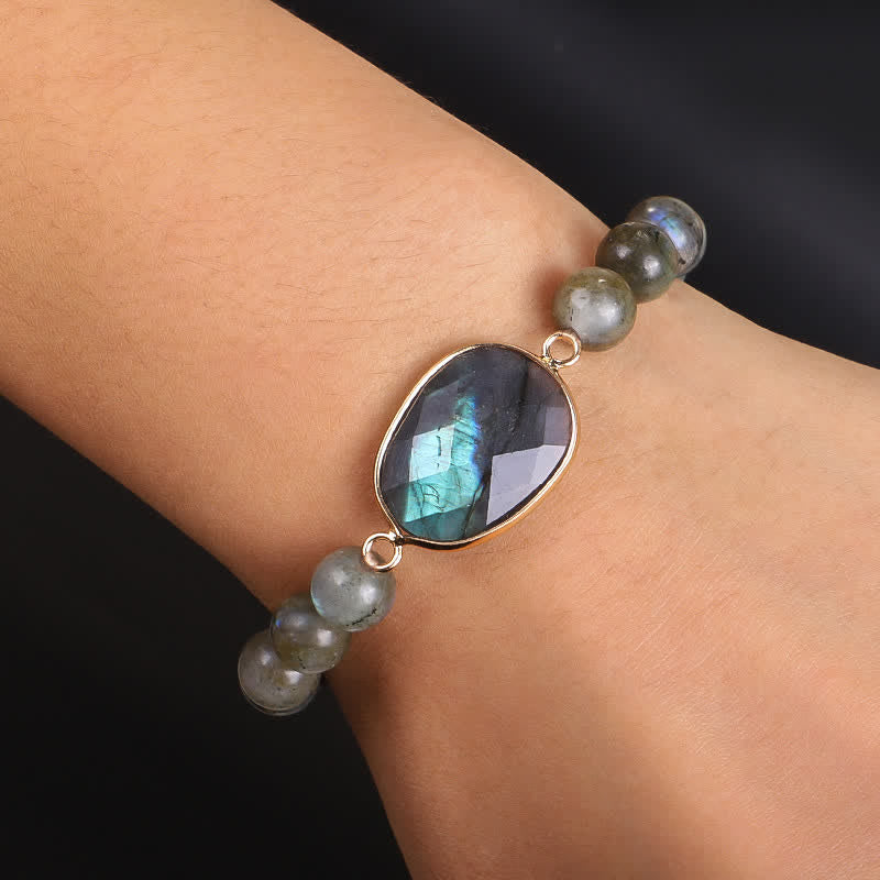 Natural Labradorite Moonstone Support Healing Beaded Bracelet