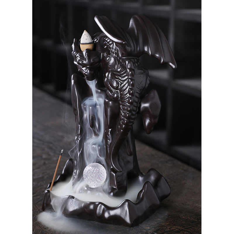 Nordic Dragon Ceramic Backflow Smoke Fountain Sandalwood Incense Burner