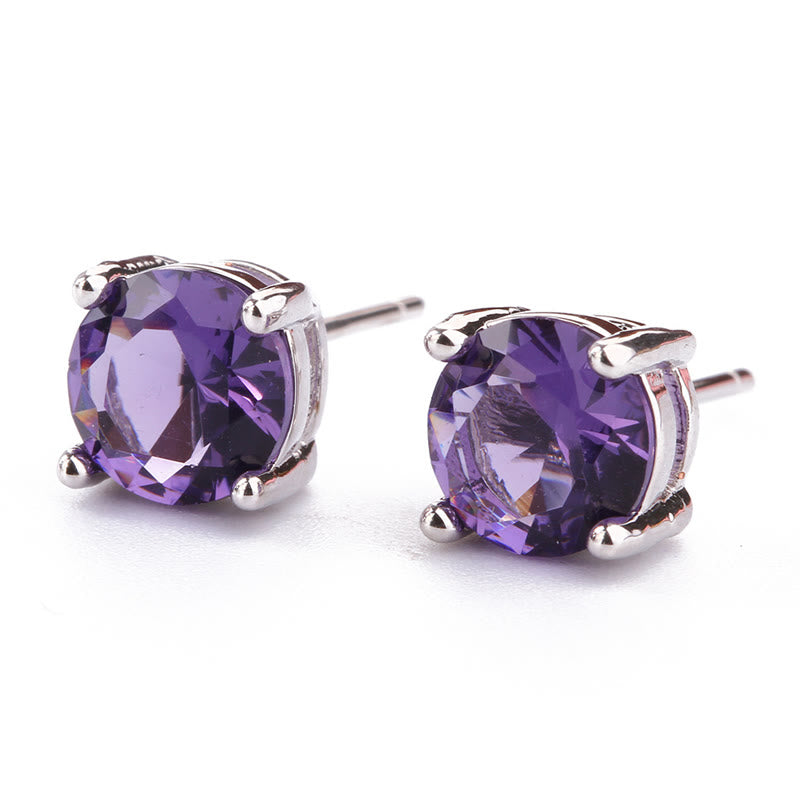 Natural Various Gemstone Amethyst Love Earrings