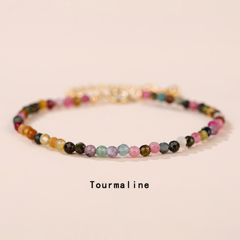 Minimalist Natural Gemstone Energy Chain Bracelet - Adjustable Crystal Anchor