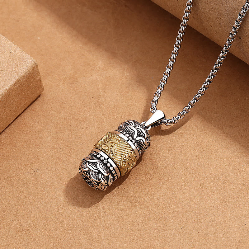 Tibet Om Mani Padme Hum Carved Wisdom Purity Chain Leather Rope Necklace Pendant