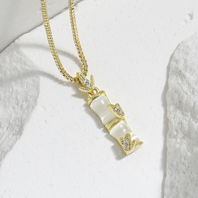 Chalcedony Bamboo Pattern Harmony Necklace Pendant