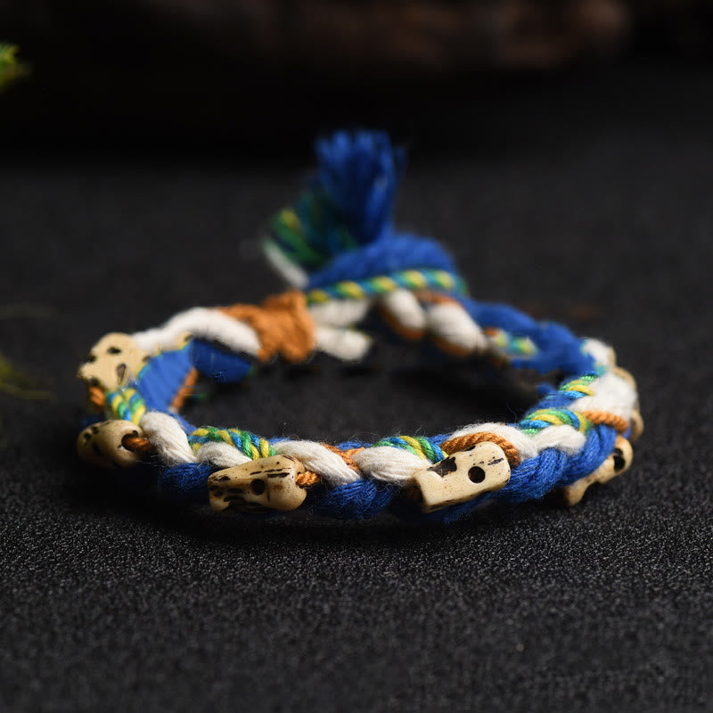 Tibetan Zakiram Goddess of Wealth Bead Engraved Handmade Luck Bracelet