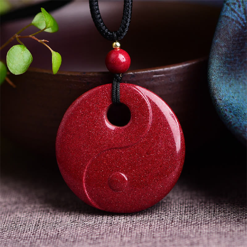 Laughing Buddha Yin Yang Chinese Zodiac Gourd Natural Cinnabar Blessing Necklace Pendant