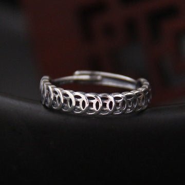 Vintage Copper Coin Design Luck Adjustable Ring