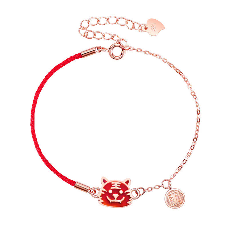 925 Sterling Silver Color-changing Chinese Zodiac Luck Protection Red String Chain Bracelet