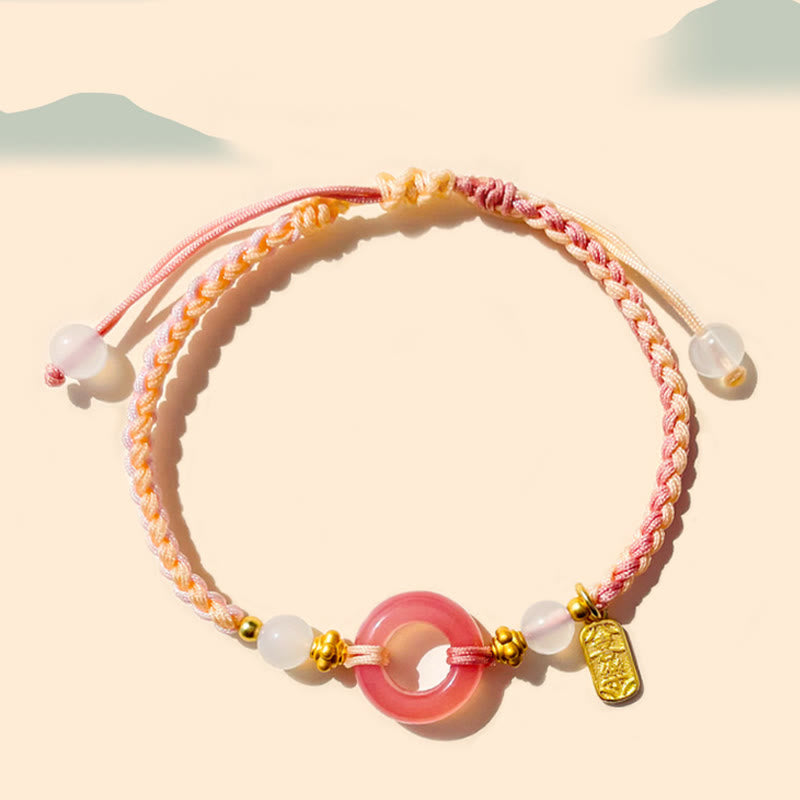 Peace And Joy Agate Peace Buckle Auspicious Handmade Braided Bracelet