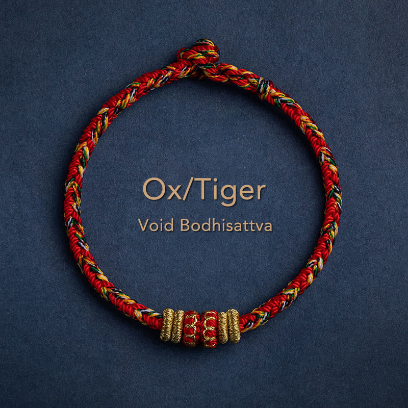 Tibet Handmade Chinese Zodiac Natal Buddha Luck Strength Braided String Bracelet