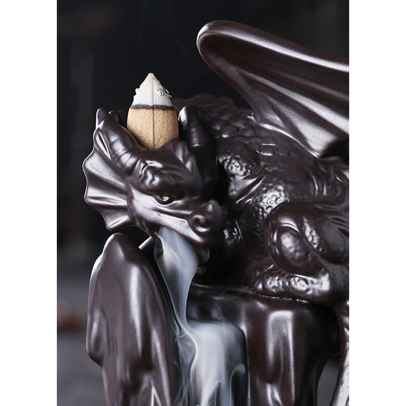 Nordic Dragon Ceramic Backflow Smoke Fountain Sandalwood Incense Burner