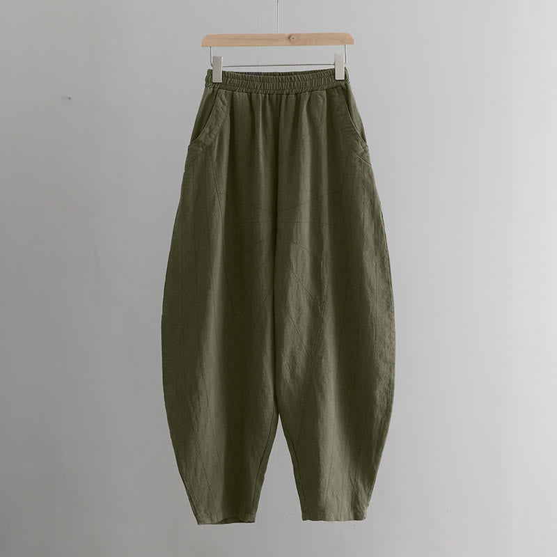 Solid Color Loose Yoga Harem Pants With Pockets