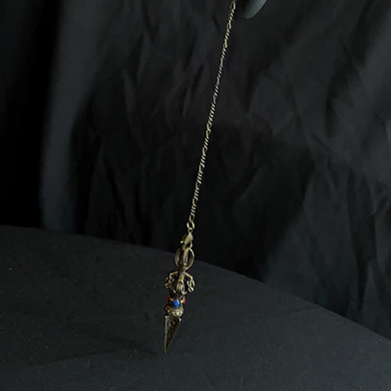 Pentagram Eye of God Feather Hamsa Copper Healing Necklace Pendant Pendulum