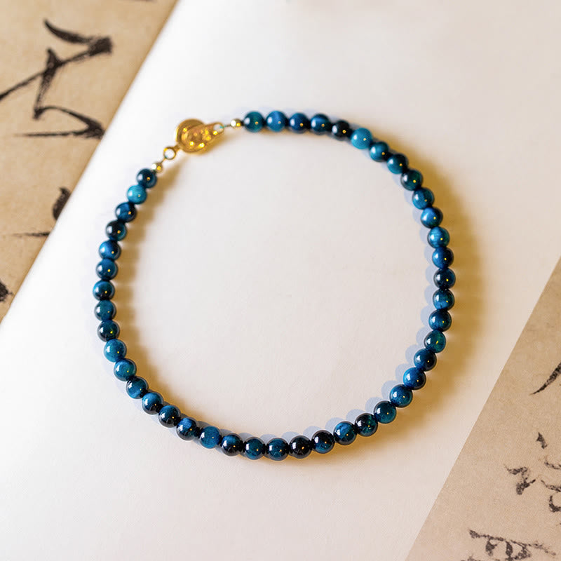 Natural Blue Tiger Eye Stone Protection Chain Bracelet