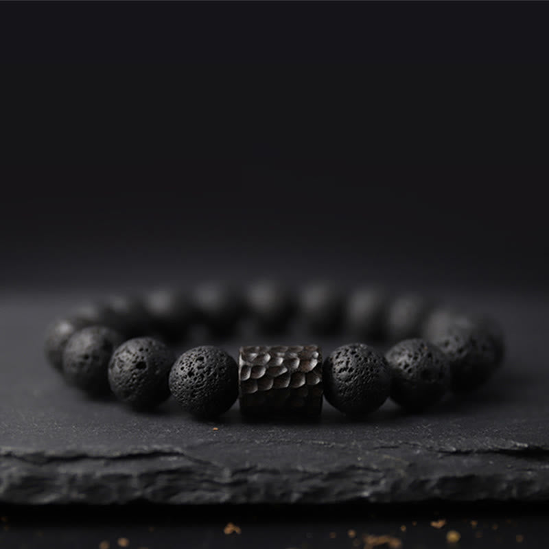 Lava Rock Ebony Wood Tiger Eye Healing Bracelet