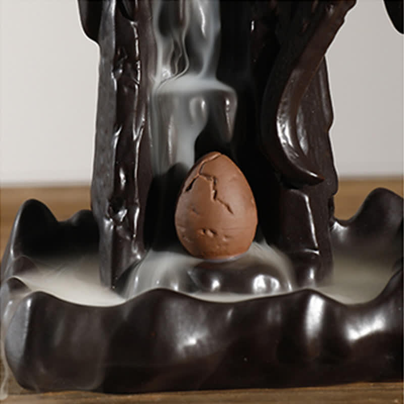 Nordic Dragon Ceramic Backflow Smoke Fountain Sandalwood Incense Burner