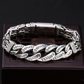 Om Mani Padme Hum Engraved Copper Mantra Bracelet for Peace and Purity