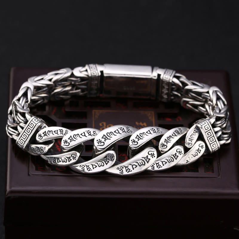 Om Mani Padme Hum Engraved Copper Mantra Bracelet for Peace and Purity
