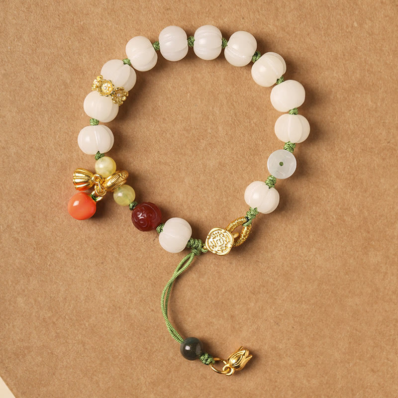 Natural Bodhi Seed Sculptural Bead Bracelet