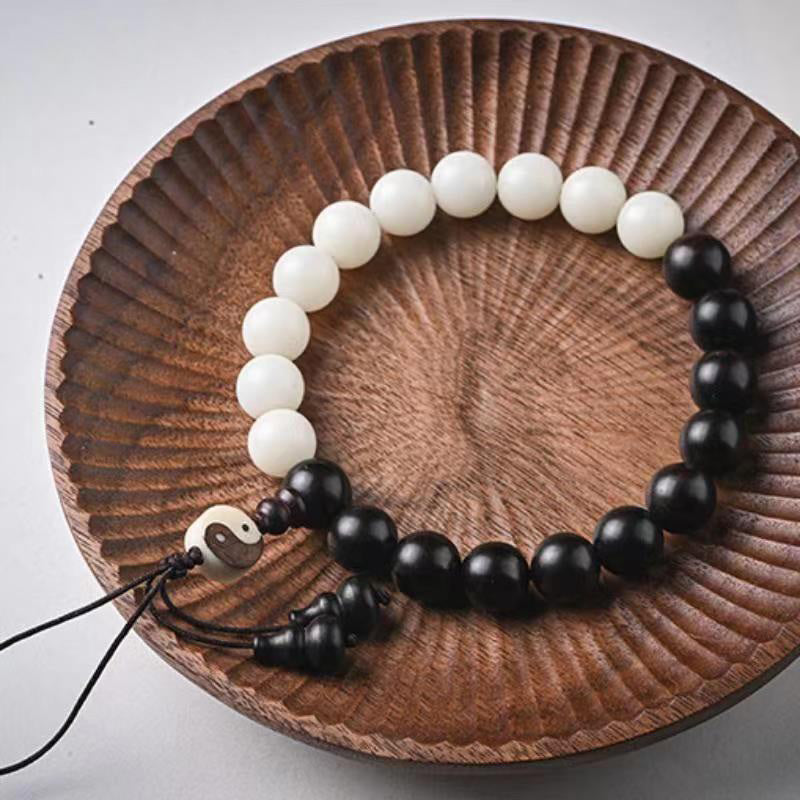 Ebony YinYang Protection Bracelet Decoration