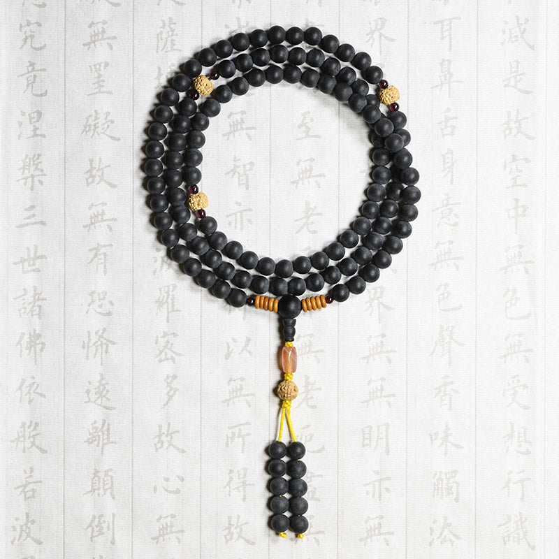 Tibetan Mala Cypress Bodhi Seed Red Agate Healing Bracelet