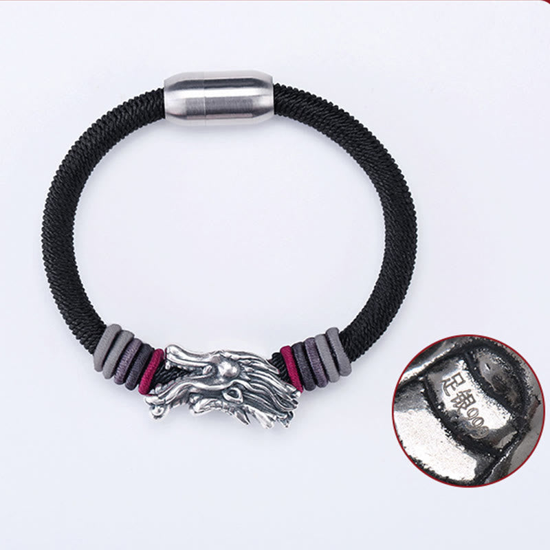 999 Sterling Silver Dragon Luck Handcrafted Braided Child Adult Bracelet
