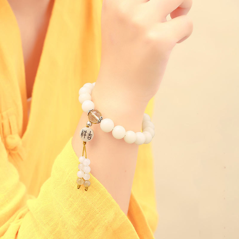 Bodhi Seed and Gemstone Meditation Wrist Mala Bracelet