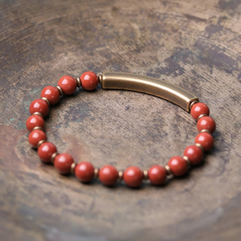 Handmade Red Jasper Moss Agate or Black Obsidian Copper Wrap Couple Bracelet