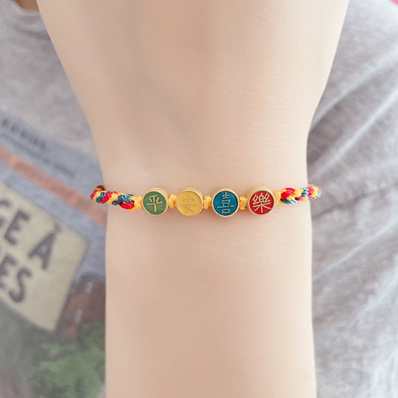 Handmade Dunhuang Art Inspired Vibrant Braided String Bracelet