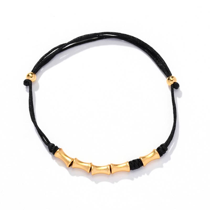 925 Sterling Silver Bamboo Design Protection Luck Braided Bracelet