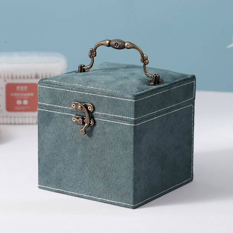 Three-Layer Flannel Jewelry Box Organizer and Storage Case