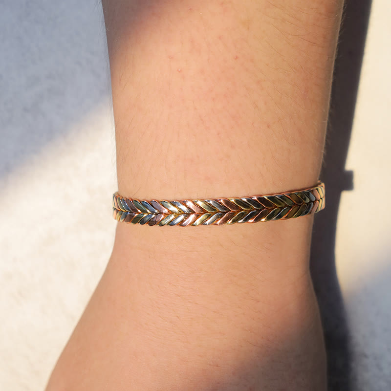 Vintage Magnetic Copper Adjustable Cuff Bracelet Bangle