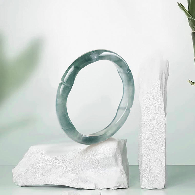 Natural Jade Bamboo Prosperity Abundance Ring