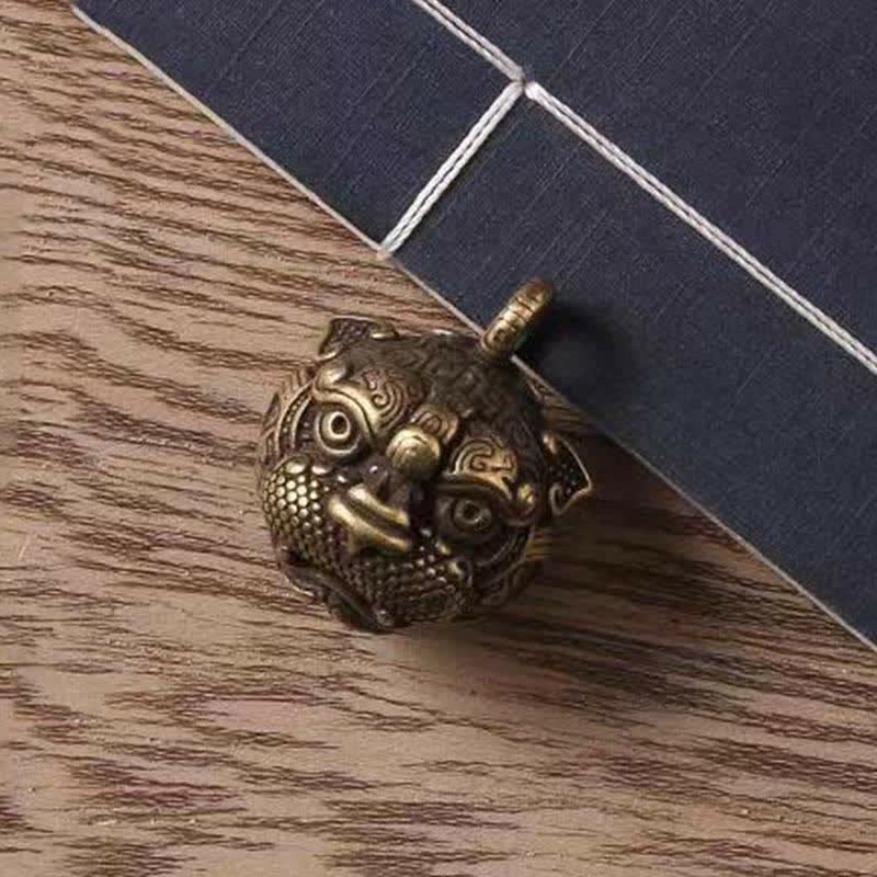 Handmade Brass and Copper Pixiu Energy Conductor Keychain