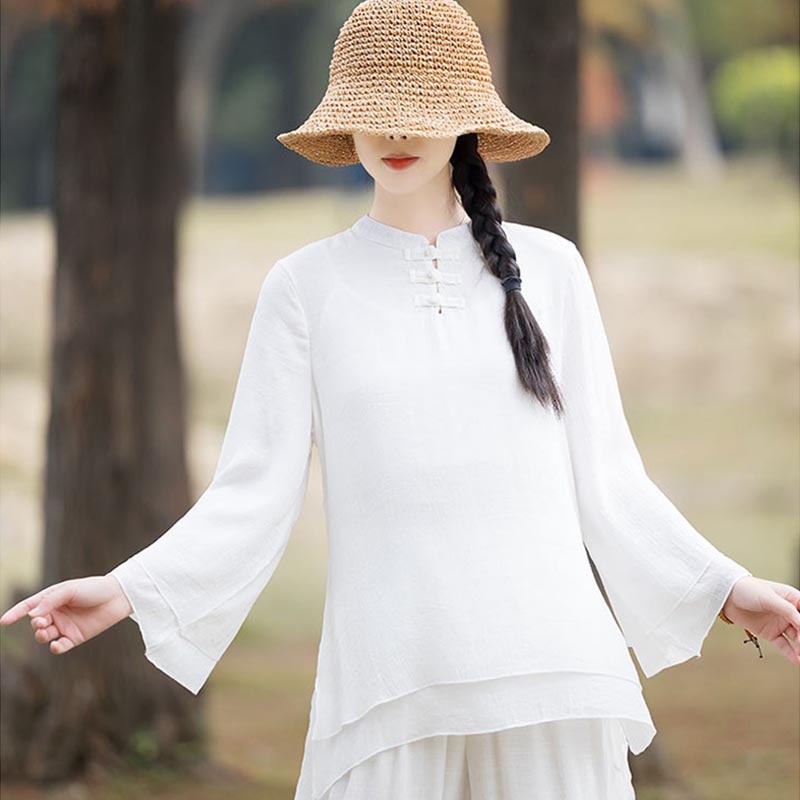Handcrafted Cotton Linen Relaxed Meditation Tai Chi Two-Piece Set