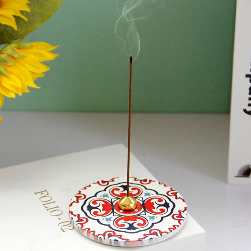 Handcrafted Colorful Pattern Ceramic Blessing Stick Incense Burner