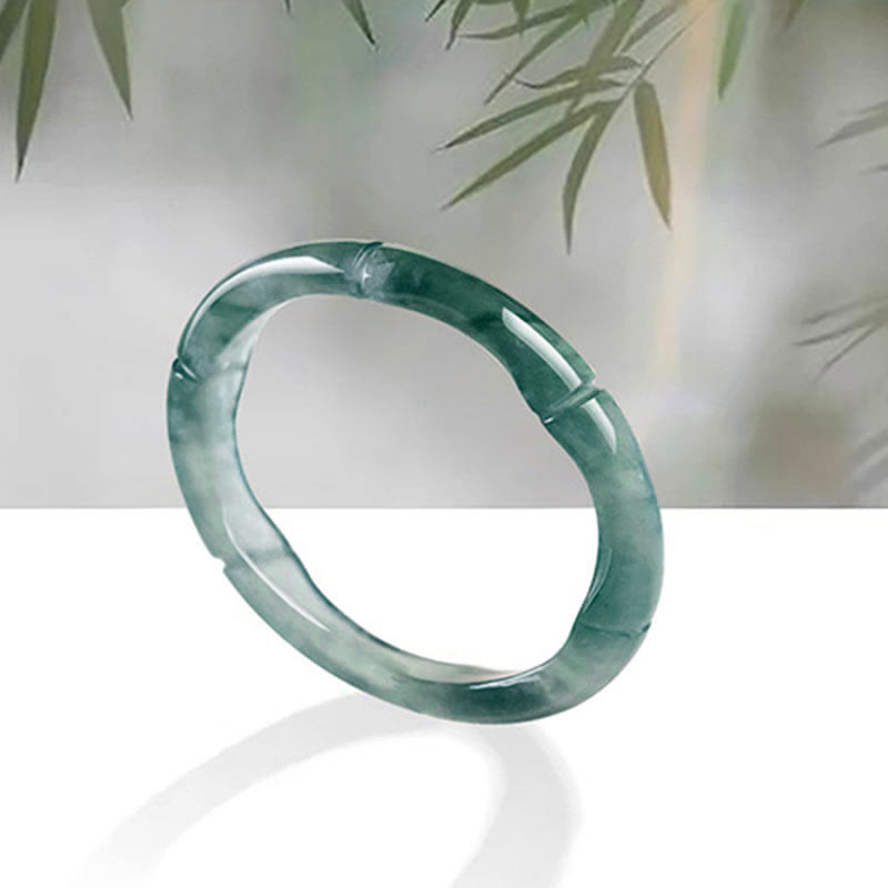 Natural Jade Bamboo Prosperity Abundance Ring