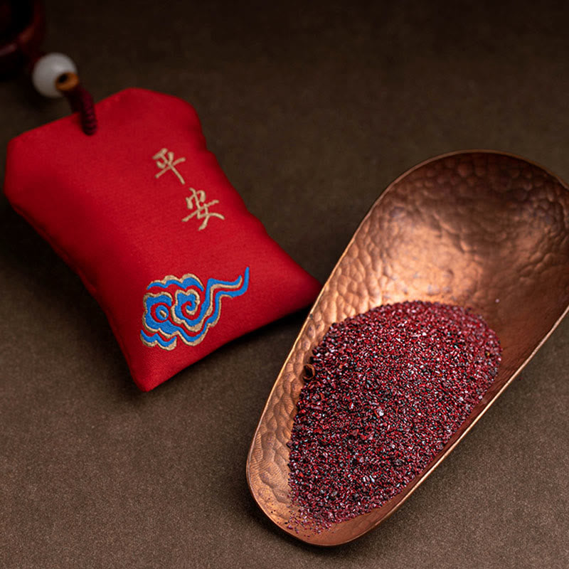 Tibetan Small Leaf Red Sandalwood Lotus Cinnabar Sachet Protection Tassel Car Hanging Decoration